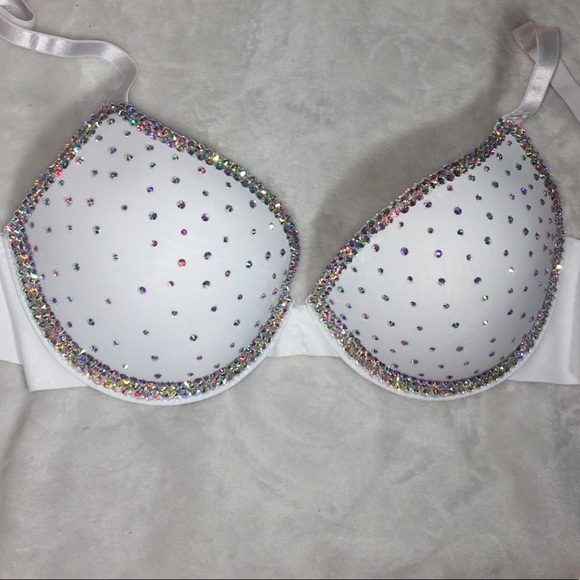 *NOW SOLD* Stunning Swarovski Crystals White Bra - Picture 8 of 8